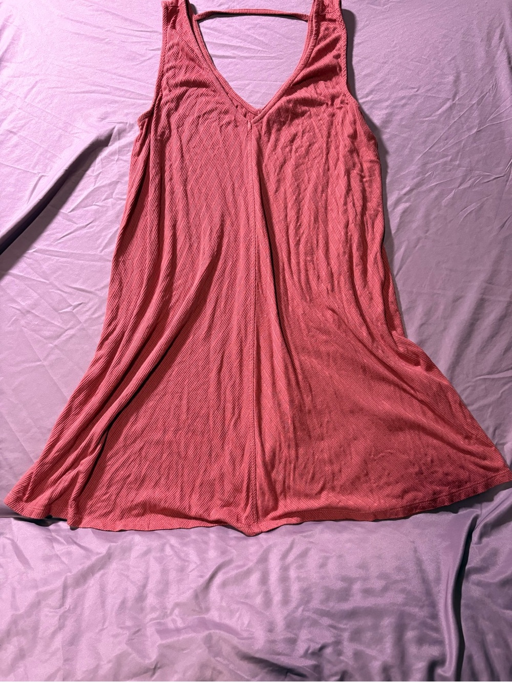 Altar'd State Coral Pink V-Neck Swing Tank Dress